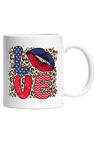 StoryGift Romania Cana cu mesajul "Love", buze, albastra, rosie, Valentine's ...