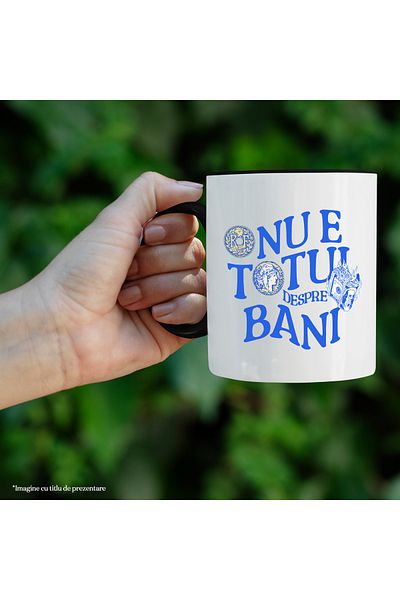 StoryGift Romania Mug It's Not All About Money Stack of Money Banknotes, 330ml, Ceramic with Handle Ne, Cu, STG