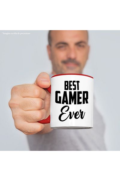 StoryGift Romania Mug for the best computer gamer ever with Red Handle, With Ro Handle, STG
