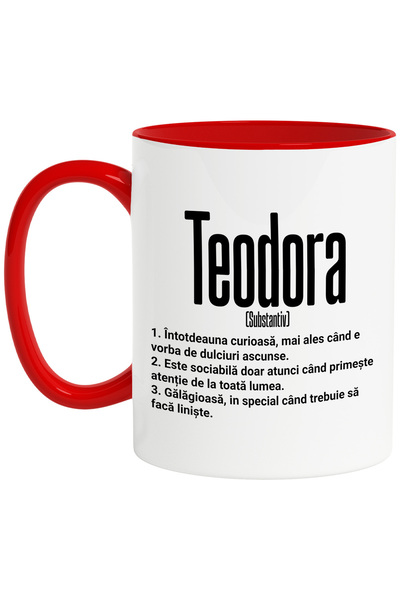 StoryGift Romania Cana Cu Numele Teodora, si Mesaj Amuzant, Curioasa, Sociabi...