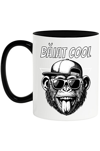 StoryGift Romania Cana Gorila cu ochelari si sapca text Băiat Cool, 330ml, Ce...