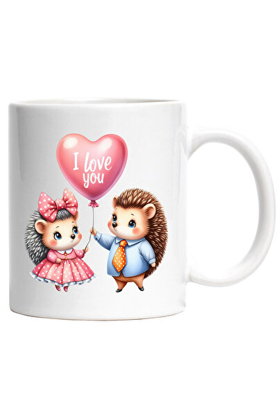 StoryGift Romania Cana cu 2 arici timizi | ilustratie | rochita | roz | bulin...