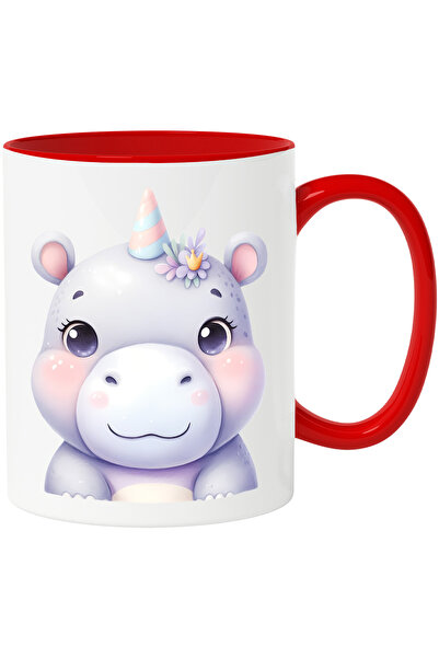 StoryGift Romania Cana cu o femela hipopotam | ilustratie | imbujorata | micu...