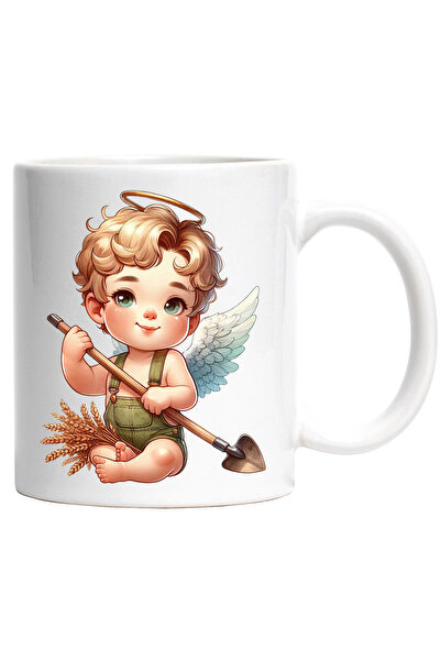 StoryGift Romania Cana cu un bebelus cu aripi care munceste | ilustratie | mu...