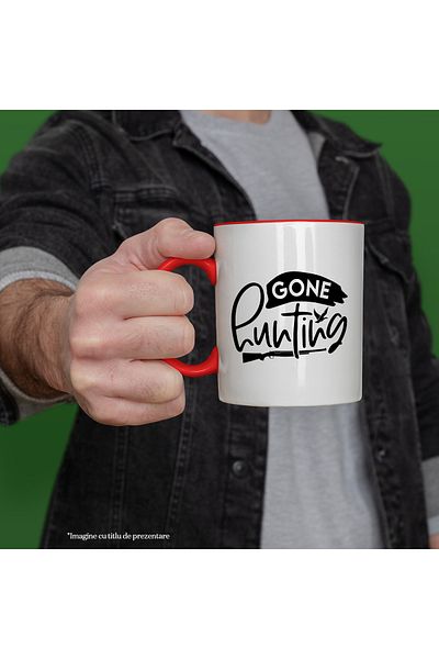 StoryGift Romania Mug with the text in English "Gone hunting" - gone hunting passion with , With ,STG