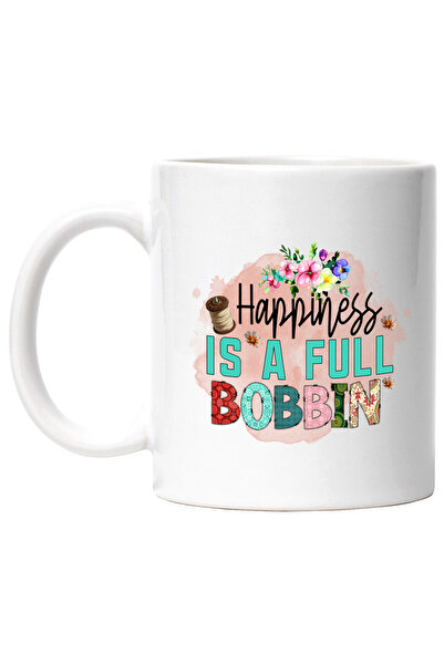 StoryGift Romania Cana cu mesajul "Happiness is a full bobbin", profesie, ilu...
