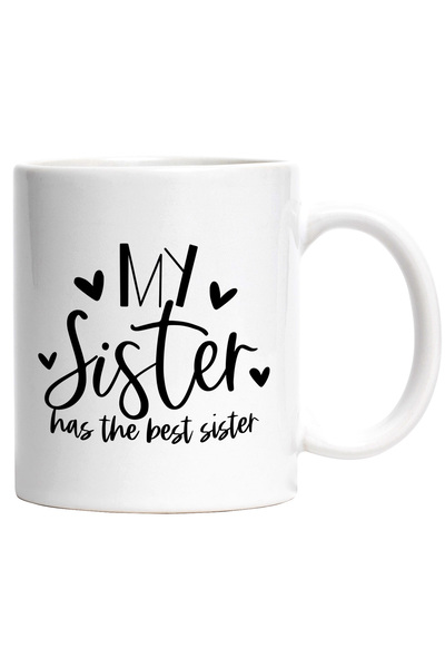 StoryGift Romania Cana cu inimioare pentru o fata care are cea mai tare sora ...