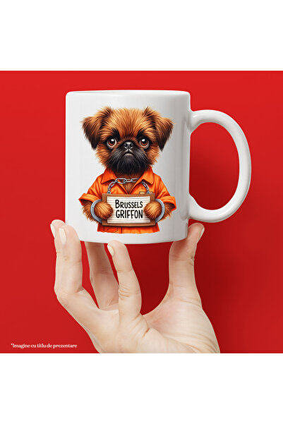 StoryGift Romania Cana cu un catel Brussels Griffon la puscarie, ilustratie, ...