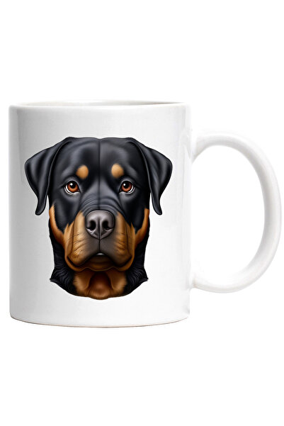 StoryGift Romania Cana cu un caine Rottweiler serios | ilustratie | cuminte |...