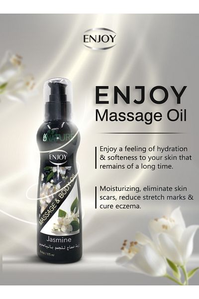 Enjoy Jasmine Massage Oil 175ml – Relaxing Floral Scent & Skin Nourishment for All Skin Types