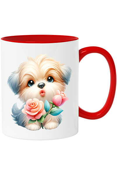 StoryGift Romania Cana cu un catel blanos care da un pupic | ilustratie | flo...