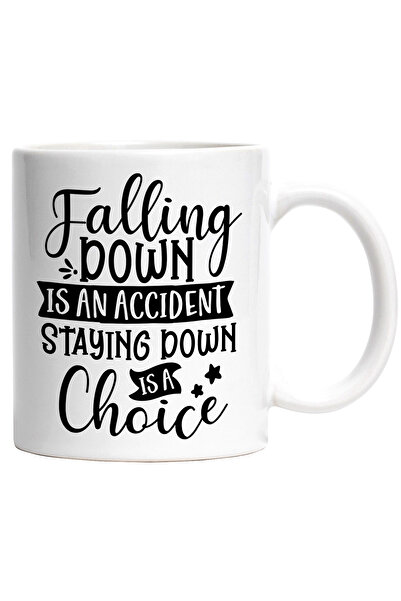 StoryGift Romania Cana cu mesaj din care reiese ca in viata e bine sa te ridici daca ai cazut - pu, Cu Maner Alb