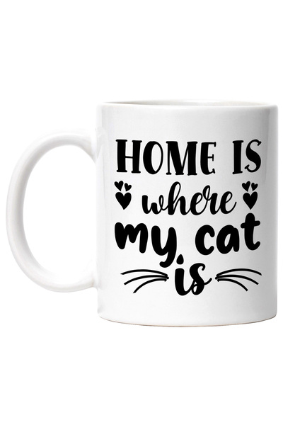 StoryGift Romania Cana pentru iubitorii de pisici cu textul in engleza "Home ...
