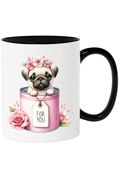 StoryGift Romania Cana cu un catel Pug care iese dintr-o conserva | ilustrati...
