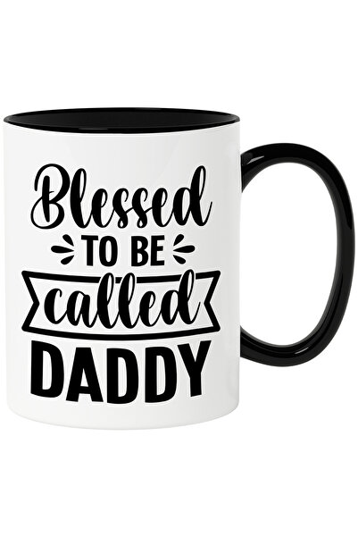 StoryGift Romania Cana cu Textul in Engleza Blessed to be Called Daddy, Binecuvantat sa mi se Spun, Cu Maner Negru