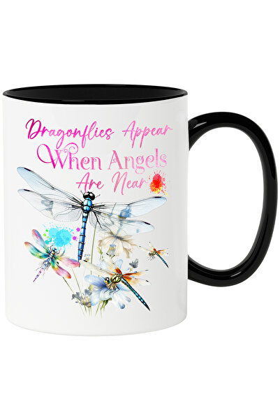 StoryGift Romania Cana cu libelule de diverse culori cu mesajul "Dragonflies ...