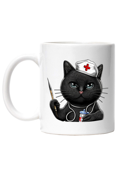 StoryGift Romania Cana cu o pisicuta neagra | ilustratie | doctorita | serioa...