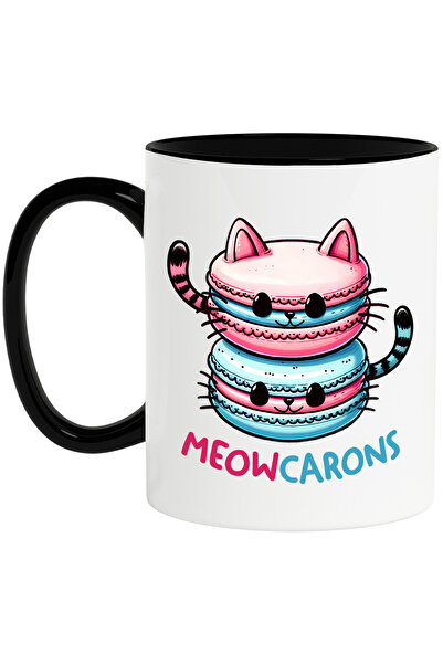 StoryGift Romania Cana cu 2 burgeri sub forma de pisici cu mesajul "Meowcaron...