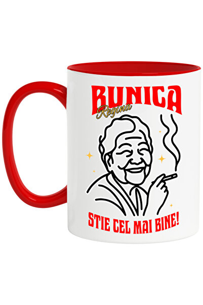 StoryGift Romania Cana Femeie Vesela Cu Tigara Text Haios Bunica Stie Cel Mai...