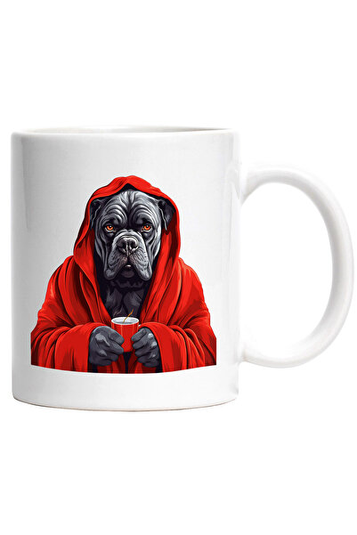 StoryGift Romania Cana cu un caine gri care poarta un capod rosu | racit | ca...