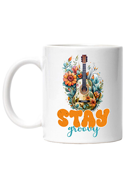 StoryGift Romania Cana cu mesajul "Stay groovy", stilul hippie, cultura, ilus...