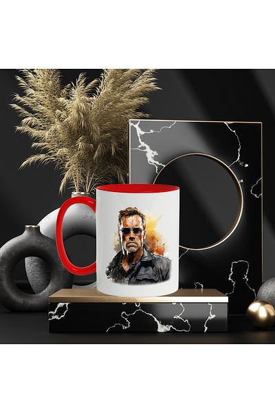 StoryGift Romania Mug With Arnold Schwarzenegger, Actor, Celebrity, Multicolor 330 ml, Ceramic c, With