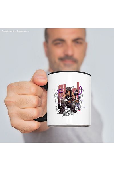 StoryGift Romania Girl Mug In Hip Hop Style Text Be Careful I'm Watching You Crazy Lover, 330ml, Ceramics, With ,STG