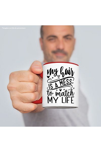 StoryGift Romania Heart mug for women who have messy hair, just like their life, with STG.