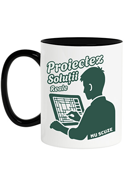 StoryGift Romania Cana Arhitect Cu Tableta Text Proiectez solutii, nu scuze, ...