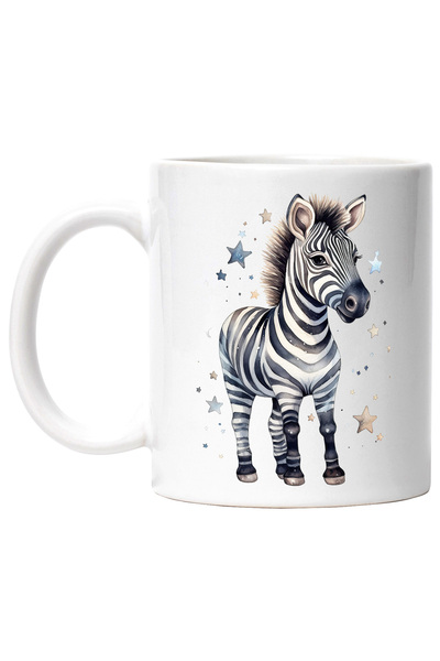 StoryGift Romania Cana cu o zebra, ilustratie, vesela, stelute, animal salbat...