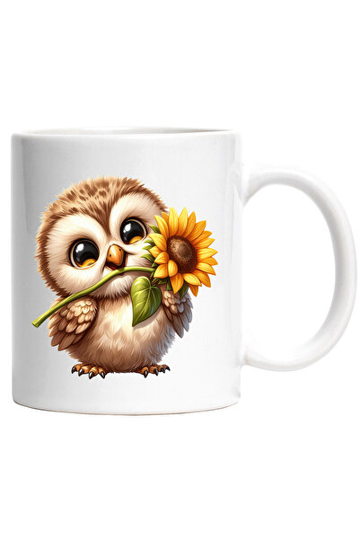 StoryGift Romania Cana cu o bufnita micuta care tine o floare | ilustratie | ...