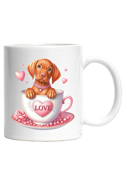 StoryGift Romania Cana cu un catel fericit | ilustratie | inimi | timid | pen...