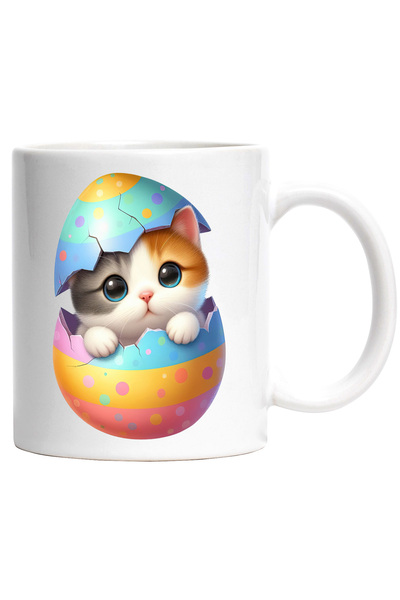 StoryGift Romania Cana cu o pisicuta vesela care iese dintr-un ou spart | ilu...
