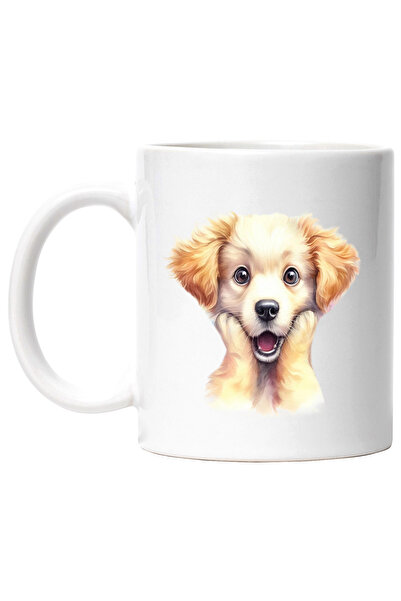 StoryGift Romania Cana cu un catelus uimit, ilustratie, speriat, labutele pe ...