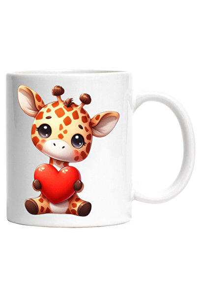 StoryGift Romania Cana cu un pui de girafa | ilustratie | tine o inimioara in...