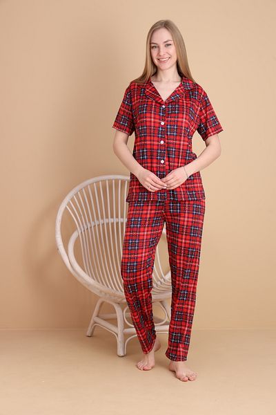 Mira Homewear Buttoned Short Sleeve Patterned Women's Pajama Set Mr003