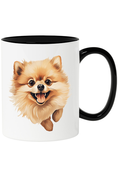 StoryGift Romania Cana cu un catel vesel si blanos de talie mica | ilustratie...