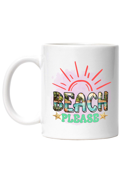 StoryGift Romania Cana cu mesajul "Beach, please", vara, vacanta, relaxare, c...
