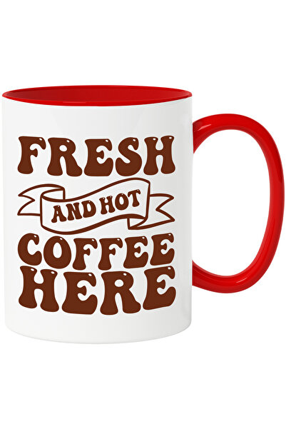 StoryGift Romania Cana cu textul "Fresh and hot coffee here" - cafea proaspat...