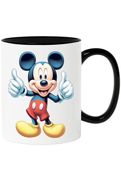 StoryGift Romania Cana Cu Mickey Mouse care Zambeste, Incurajare, Motivatie, Copii, Disney, Desene, Cu Maner Negru