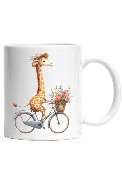 StoryGift Romania Cana cu o girafa care merge cu bicicleta | ilustratie | cos...