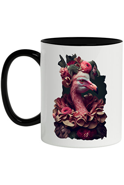 StoryGift Romania Cana Cu Flamingo, Arta Abstracta, Flori, Frunze, Exotic, Mu...