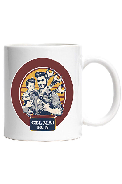 StoryGift Romania Cana cu Tata Si fiu Muncitori Bormasina text Cel mai Bun, F...