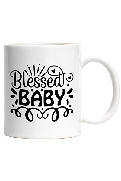 StoryGift Romania Cana cu inimioare pentru un bebelus binecuvantat - dragoste afectiune cu Maner A, Cu Maner Alb