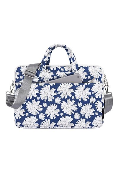 canvasartisan Geantă pentru laptop de 16 inch, design durabil din poliester cu fermoar, servietă (C22), albastră