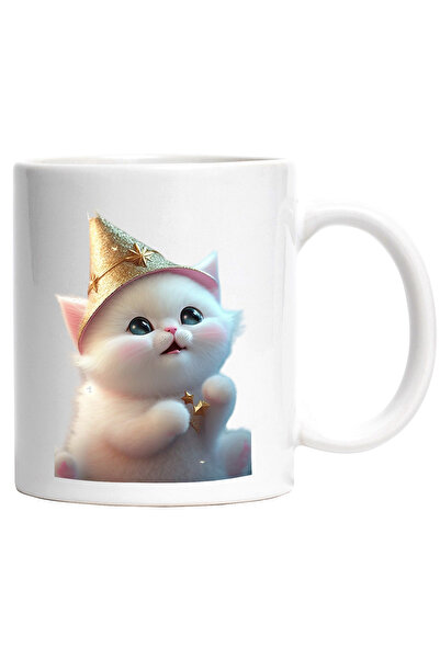 StoryGift Romania Cana Cu Pisica cu Coif, Zi de Nastere, Animale, Cadou,Ceram...
