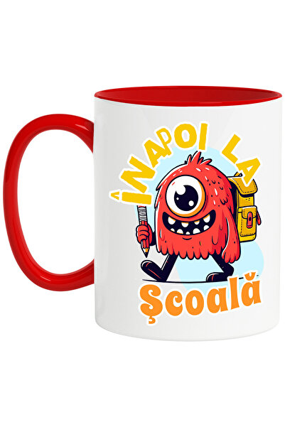 StoryGift Romania Cana cu Monstru Cu Un Ochi Cu Rucsac Si Creion Gata De Scoa...
