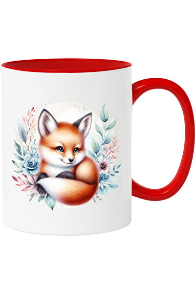 StoryGift Romania Cana cu o vulpe micuta care sta cuminte | ilustratie | flor...