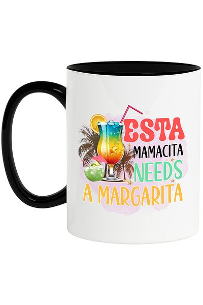 StoryGift Romania Mug with the message "Esta mamacita needs a margarita", mom, summer, vacation, relaxation, With ,STG