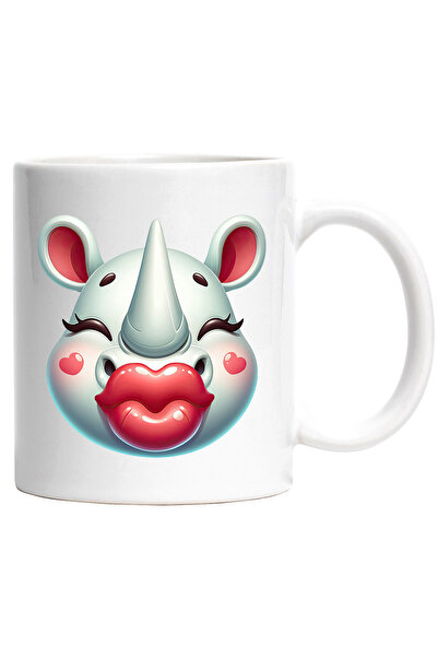 StoryGift Romania Cana cu o femela rinocer care da un pupic | ilustratie | af...